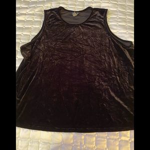 Black velvet sleeveless top